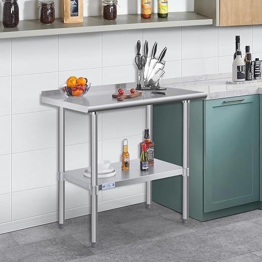 Hally Stainless Steel Table for Prep & Work 30 x 48 Inches, NSF Commercial - Image 2