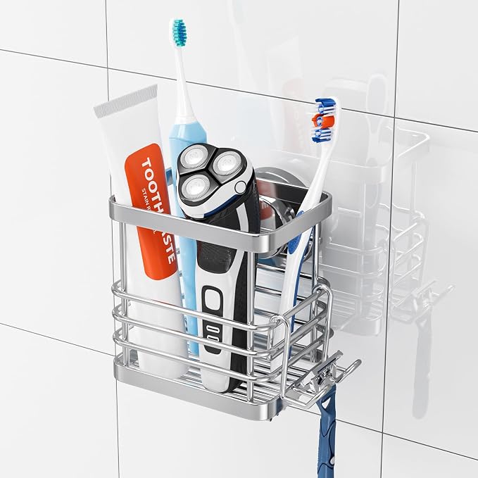 TAILI Patented Suction Cup Toothbrush Holder, Stainless Steel Anti-Puddling by TAILI