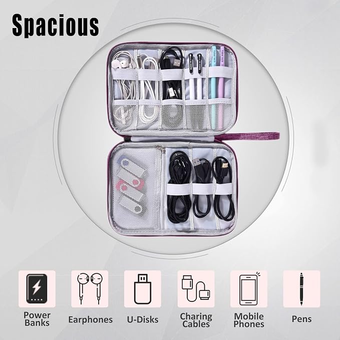 CILLA Travel Cord Organizer Case, Portable Waterproof Storage Bag - Image 3