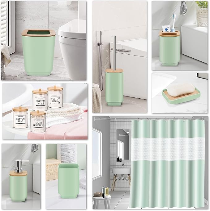 IMAVO Bathroom Accessories Set, 11 Pieces Bathroom Accessory Set, Trash Can - Image 4