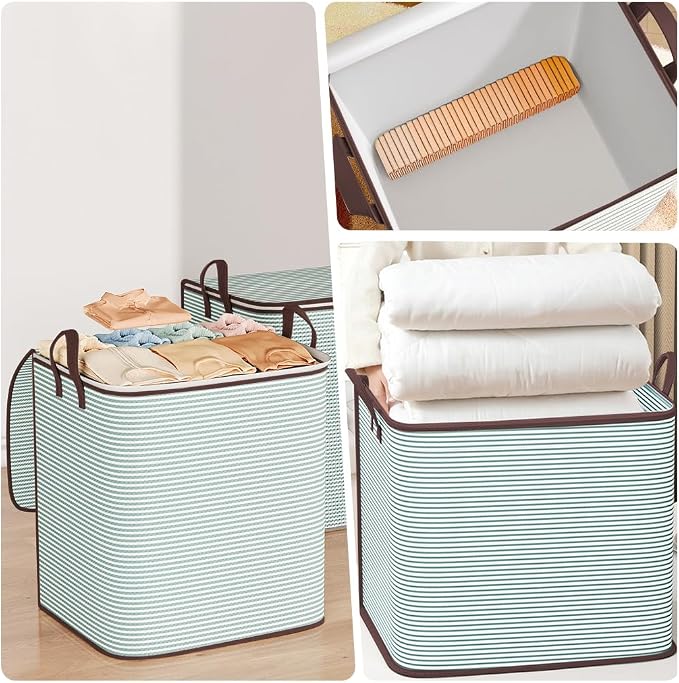 Clothes Storage Bins, 210L Foldable Blanket Storage Bags, Closet Organizers and - Image 4