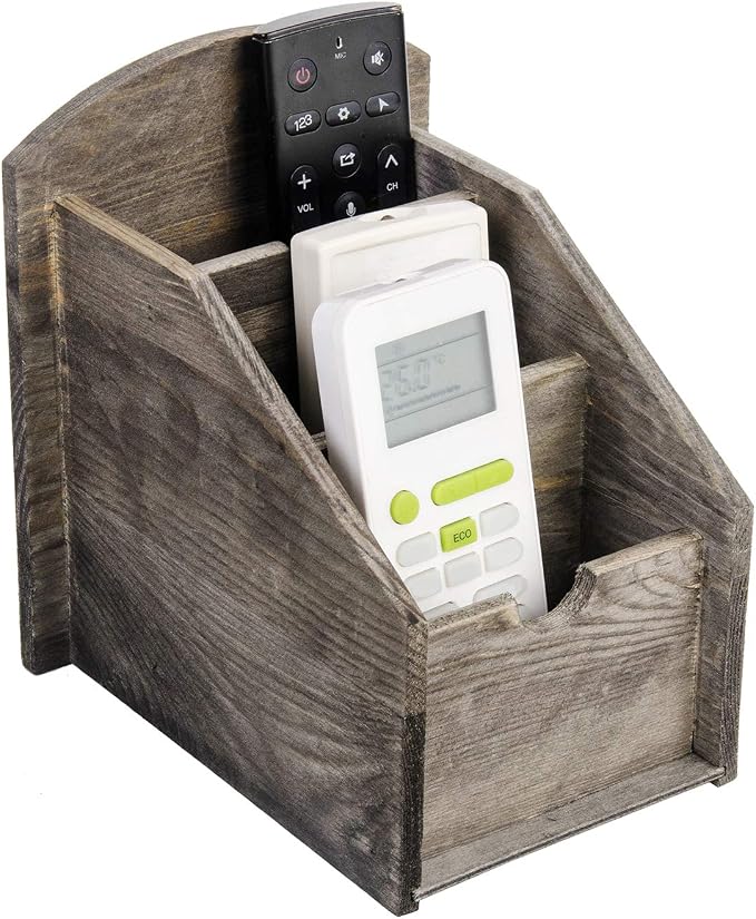 VERGOODR 3 Slot Rustic Wooden Remote Control Frame Media Organizer, Office by VERGOODR