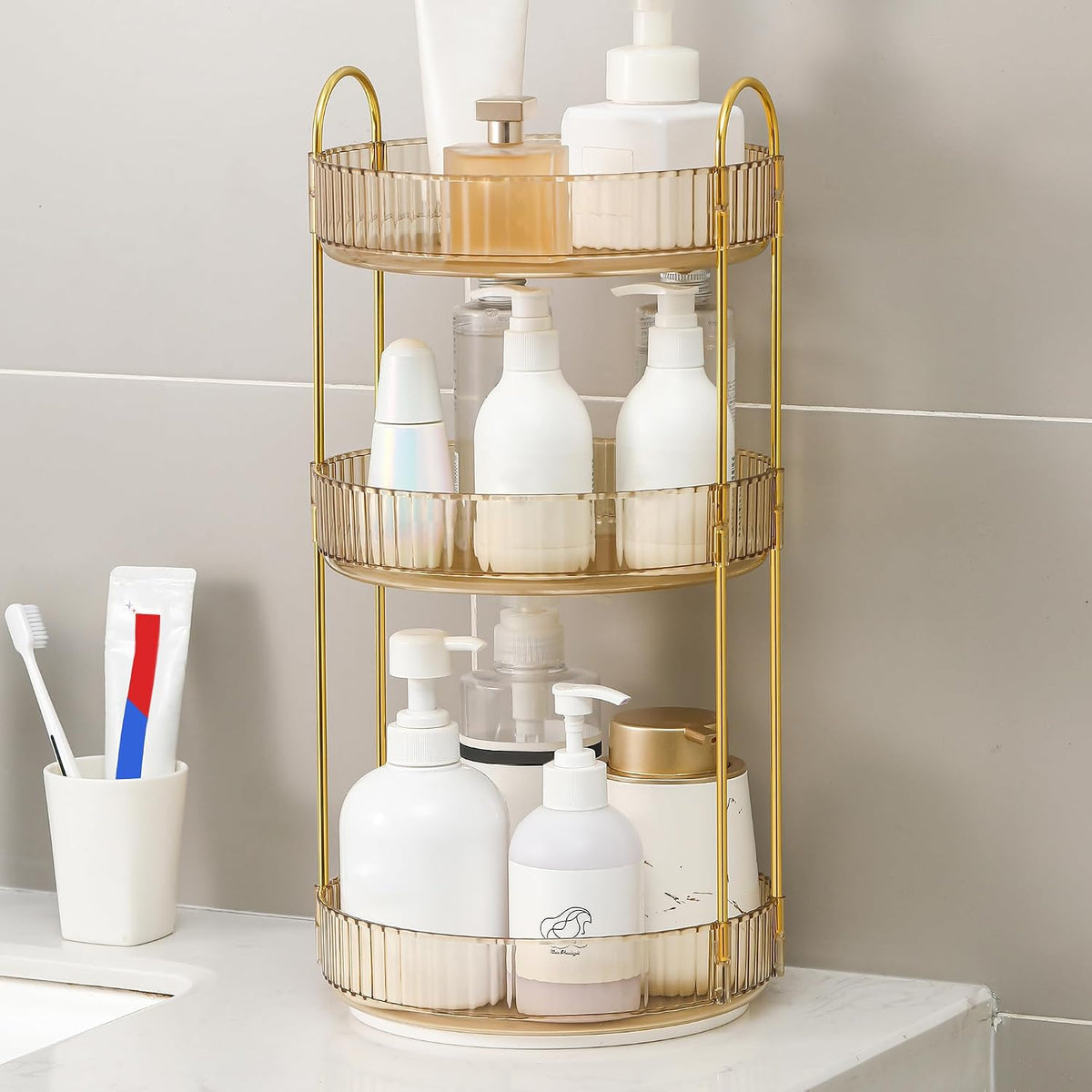 YCIA&DONE 360 Rotating Makeup Organizer and Storage for Vanity
