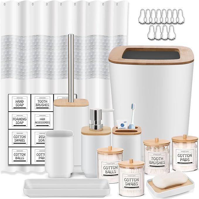 Bathroom Accessories Set, 24 Pieces Bathroom Accessory Set by IMAVO