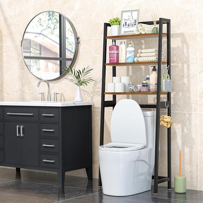 VASMIA Over The Toilet Storage Shelf, 3-Tier Bathroom Organizer Over Toilet - Image 4