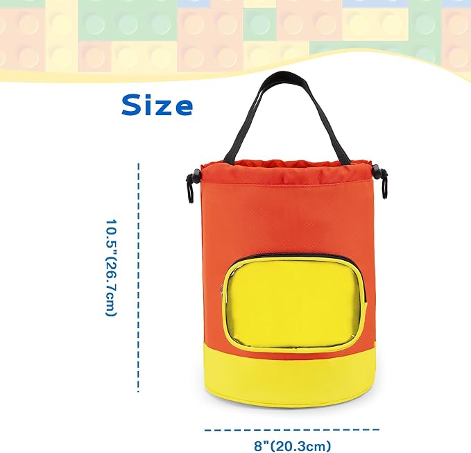 Drawstring Toy Storage Bag for Building Bricks, Building Blocks, Board Games - Image 4