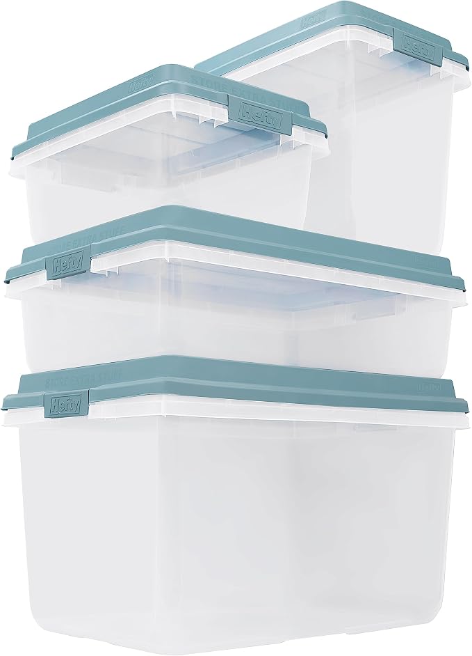 Hefty HI-RISE 72 Qt Large Plastic Storage Bins - Image 7