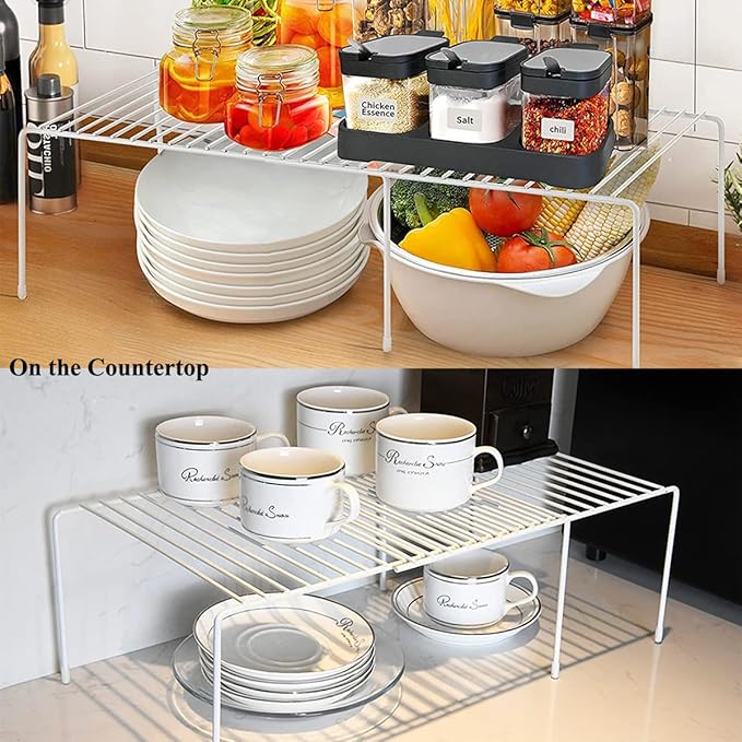 Expandable Cabinet Storage Organizer Shelf, Freezer Shelf Kitchen Cabinet - Image 3