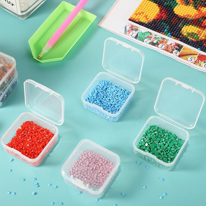 SATINIOR 48 Packs Clear Small Plastic Containers Transparent Storage Box - Image 4