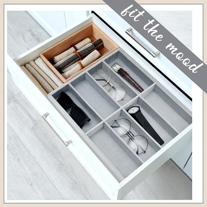 Amylove 2 Pcs Sunglass Organizer Trays Glasses Stackable Jewelry Trays Sunglass - Image 6