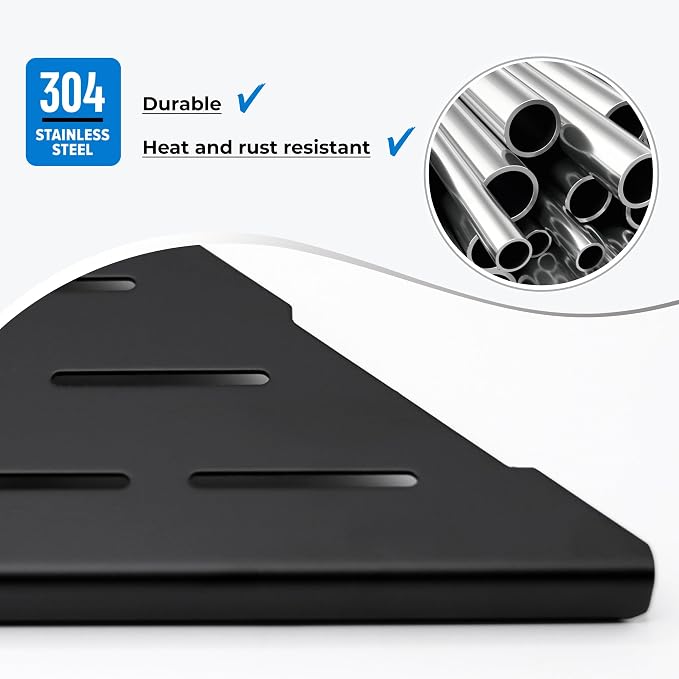 FerdY 2-Pack 10" Matte Black Recessed Corner Shower Shelf, - Image 5