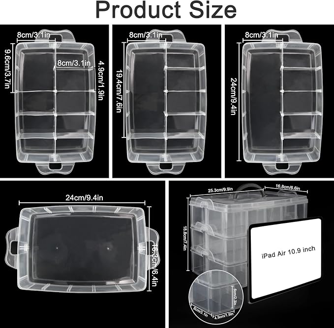 Guyuyii 3-Tier Stackable Bead Organizer - Image 3
