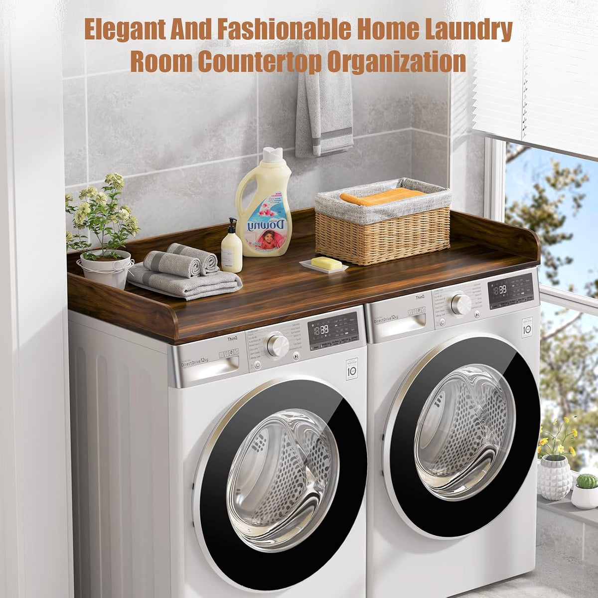 Washer Dryer Countertop, 27.5" D x 54" W Washer and Dryer Topper