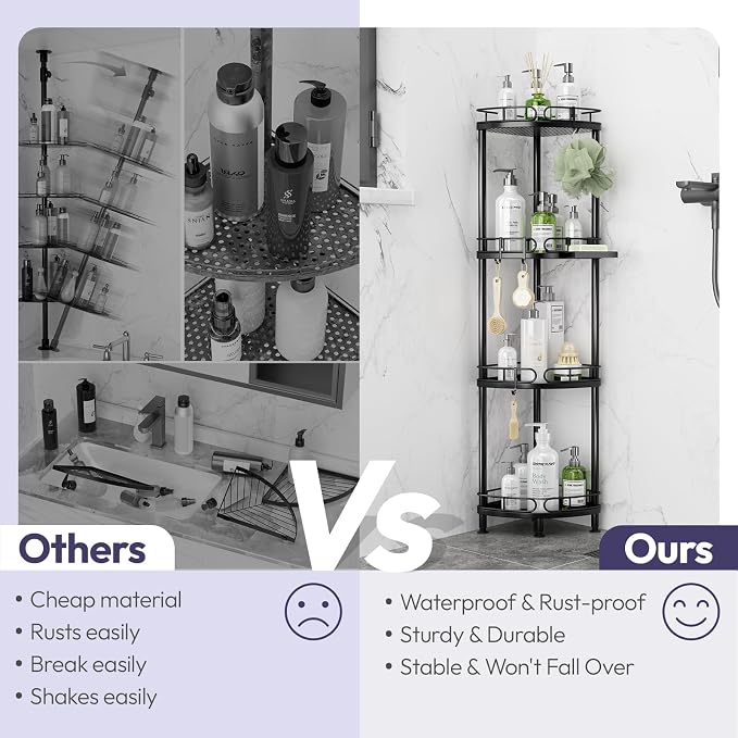 SWTYMIKI Corner Shower Caddy Standing - Image 4