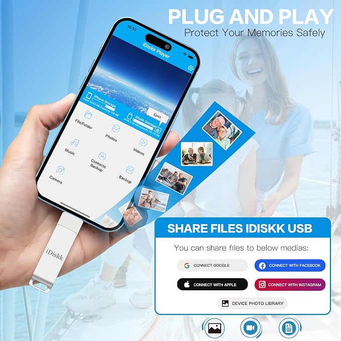 App-le Mfi Certified 128GB iDiskk iPhone Flash Drive, - Image 4