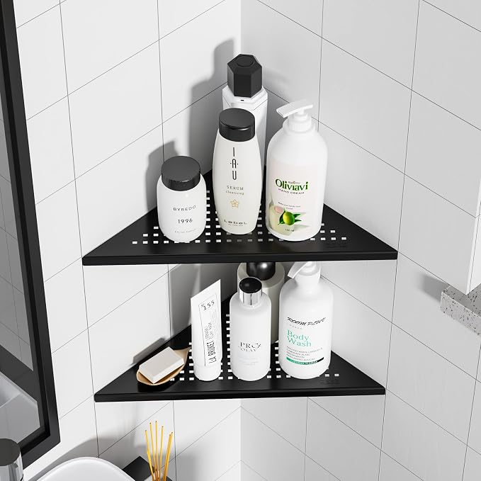 Corner Shower Shelves, 10” Recessed Tile Shower Shelf Matte Black, 304 - Image 7