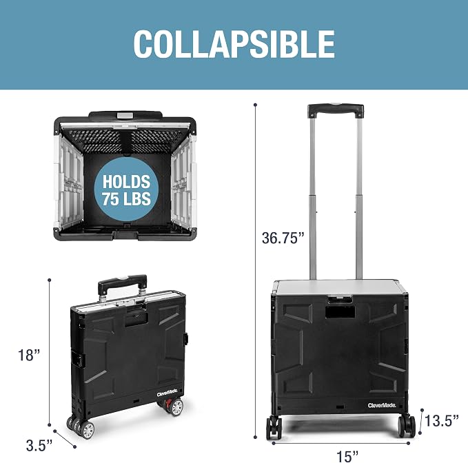 CleverMade Collapsible Wheeled Crate - Image 2