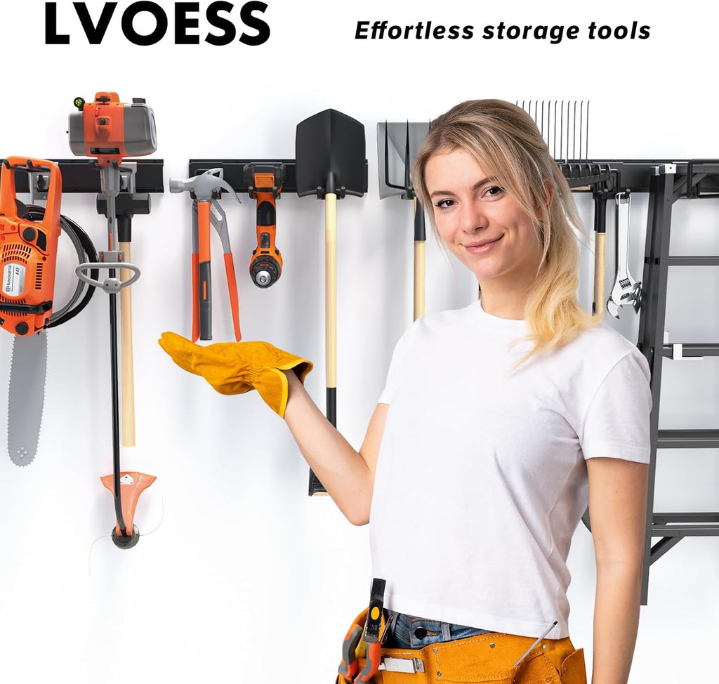 64'' Garage Tool Organizer Wall Mount, 620lbs Heavy Duty Metal Storage