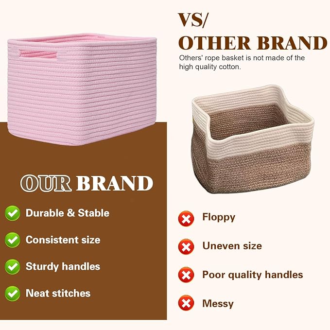 Storage Baskets for Organizing, 4 Pack Storage Baskets for Shelves, Woven - Image 4