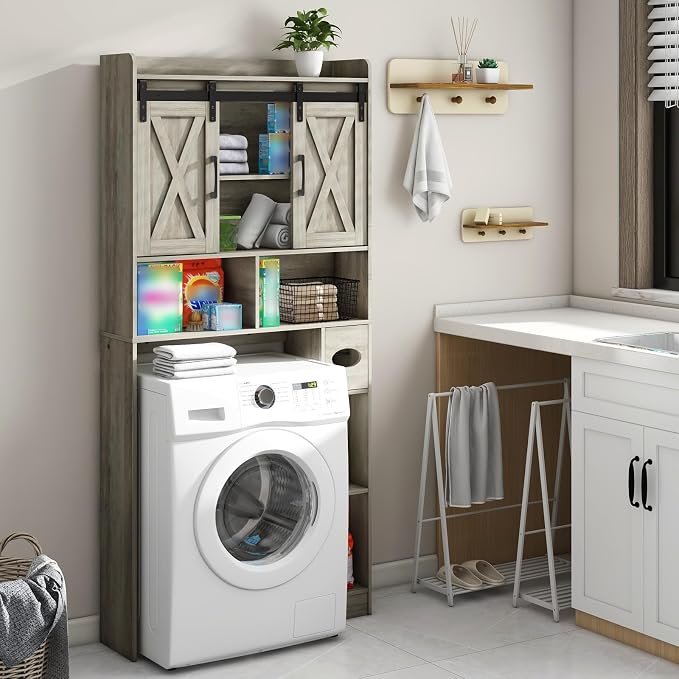 Vabches Over The Toilet Storage Cabinet, Farmhouse Storage Cabinet Over Toilet - Image 5