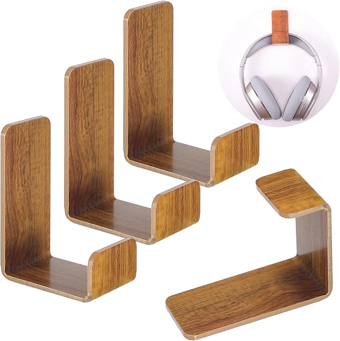 Weewooday 4 Pieces Headphone Hanger Holder Desk Adhesive Headphone Hook Wall by Weewooday