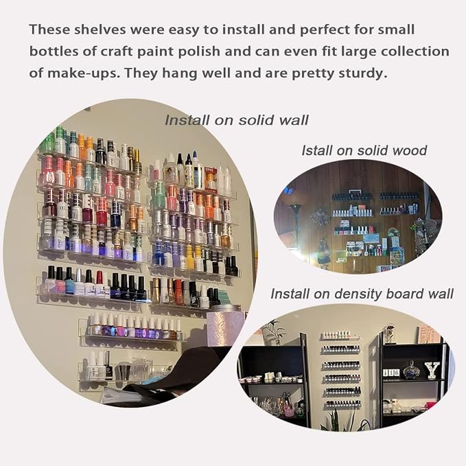 6Pcs/Set Acrylic Nail Polish Rack Wall Mounted, Lipstick Essential Oil Bottle - Image 9