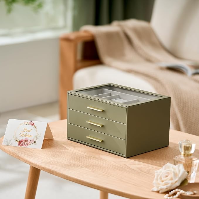 Jewelry Box Organizer Case for Women: 3-Layer Jewelry Storage Case - Image 6