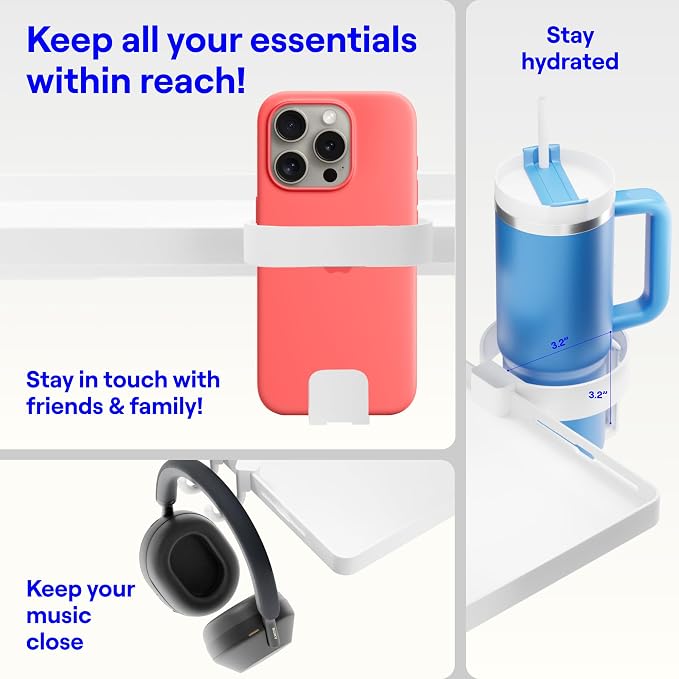 BedShelfie Bedside Shelf for Dorm Room Bunk Bed & Top Bunk, College Dorm Room - Image 4
