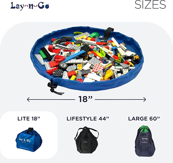 Lay-n-Go 2-in-1 Small Portable Drawstring Toys Storage Organizer and Play Mat - Image 6
