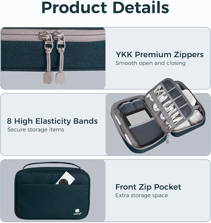 pack all Electronic Organizer Plus, Larger Capcity Cable Organizer Bag - Image 7