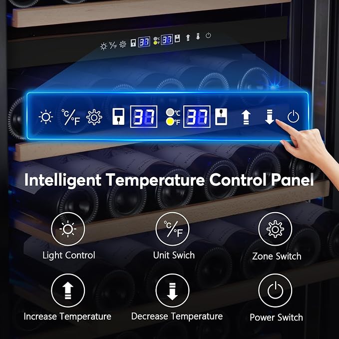 Wine Fridge Freestanding Dual Temperature Zone, Wine Cooler Refrigerator - Image 4