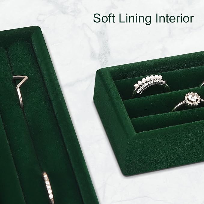 Small Jewelry Tray-Ring Organizer 2PCS Premium Velvet Rings Earrings Display - Image 4
