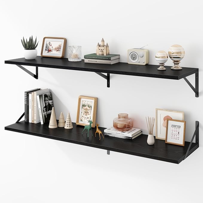 Deep Floating Shelves Wall Mounted, Living Room, Office by Acovy