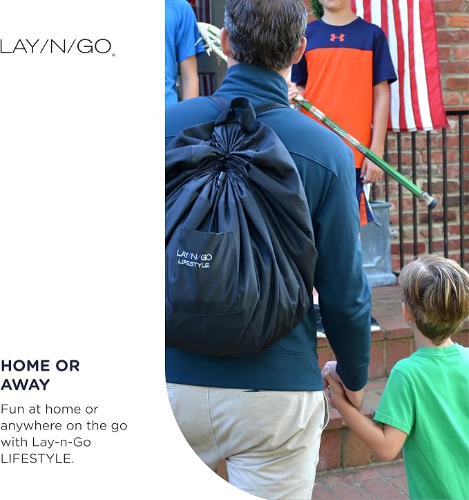 Lay-n-Go 2-in-1 Small Portable Drawstring Toys Storage Organizer and Play Mat - Image 7