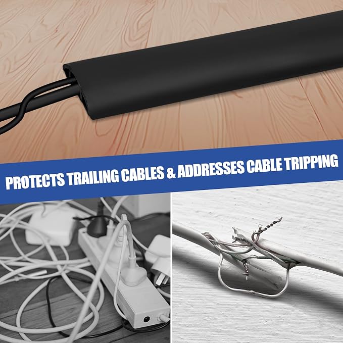 Floor Cord Cover Self Adhesive Cord Hider, 10FT Cable Management, Extension - Image 6