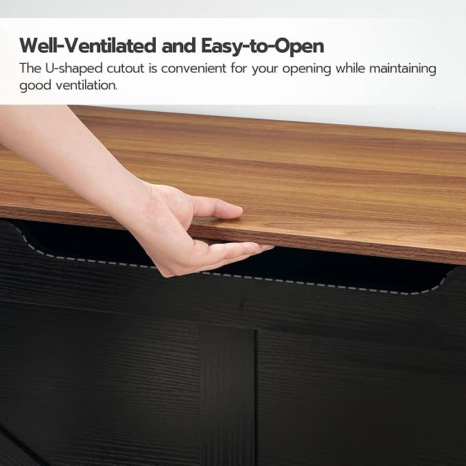 HOOBRO Storage Bench, 39.4" Retro Wooden Storage Chest - Image 6