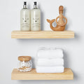 Homeforia 16 inch Natural Floating Shelf, High End Solid Real Wood 16inch Small by Homeforia