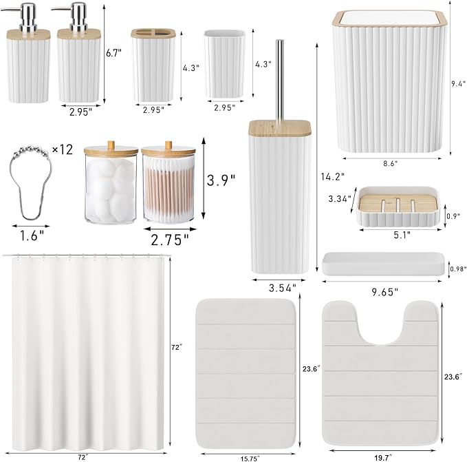 Bathroom Set - 25PC White Bathroom Set - Image 4