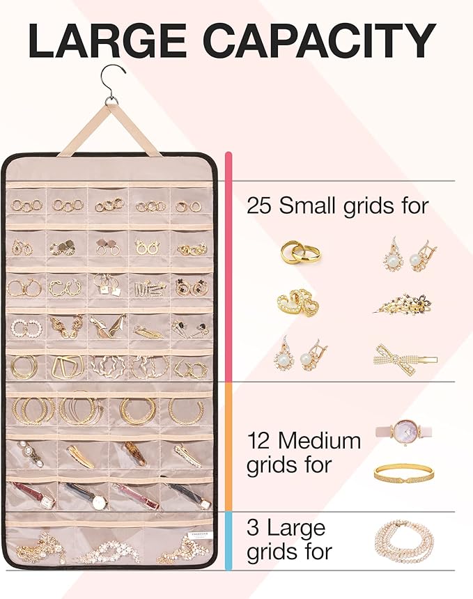 BAGSMART Hanging Jewelry Organizer Storage Roll - Image 3