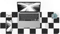 Non-Slip Checkered Desk Mat, Waterproof PU Leather Protector, Large Blotter by AFIING