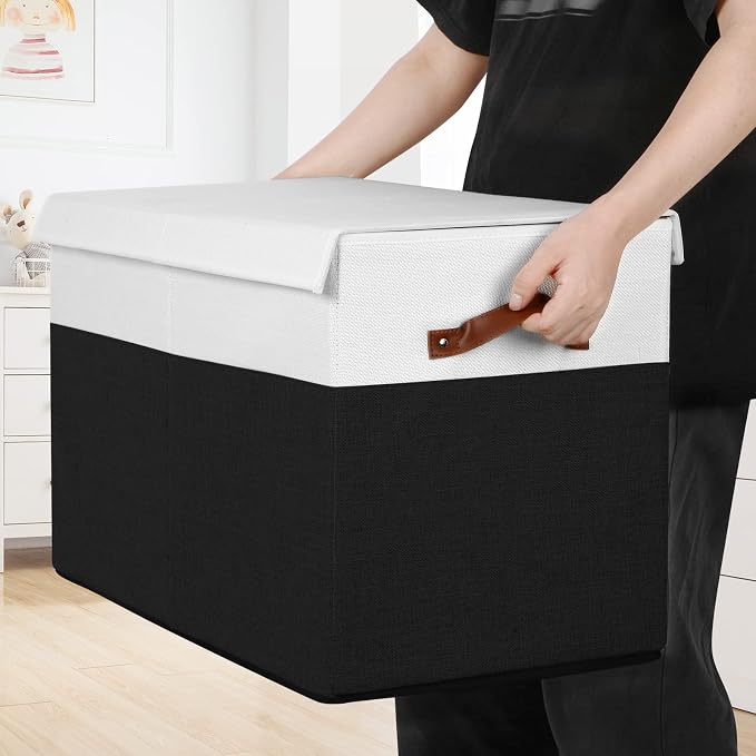 Large Toy Storage Box with Lid, Sturdy Toys Storage Chest Bin Organizer Basket - Image 5