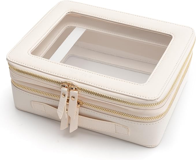 Aveniee Clear Makeup Bags, Double Layer Cosmetic Case by Aveniee