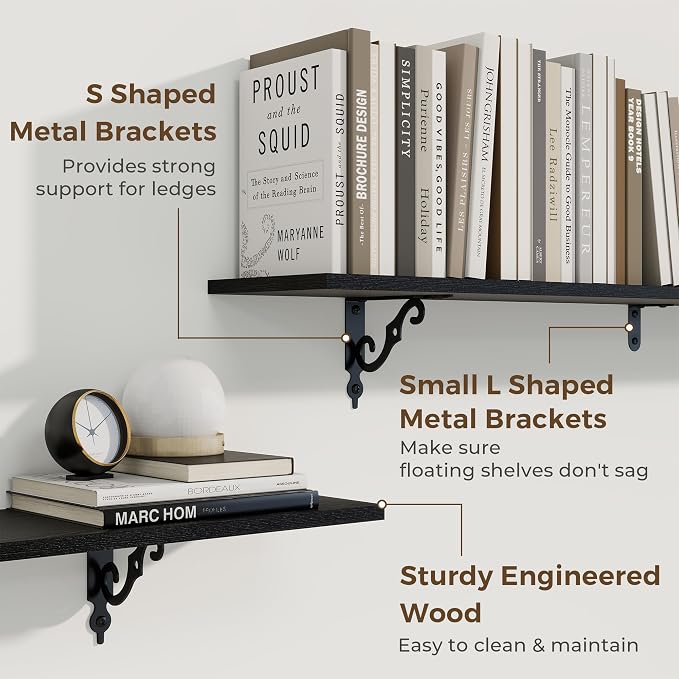 RICHFOCUS Floating Shelves for Wall Decor, 55.1W x 8D Shelves Set of 2 - Image 4