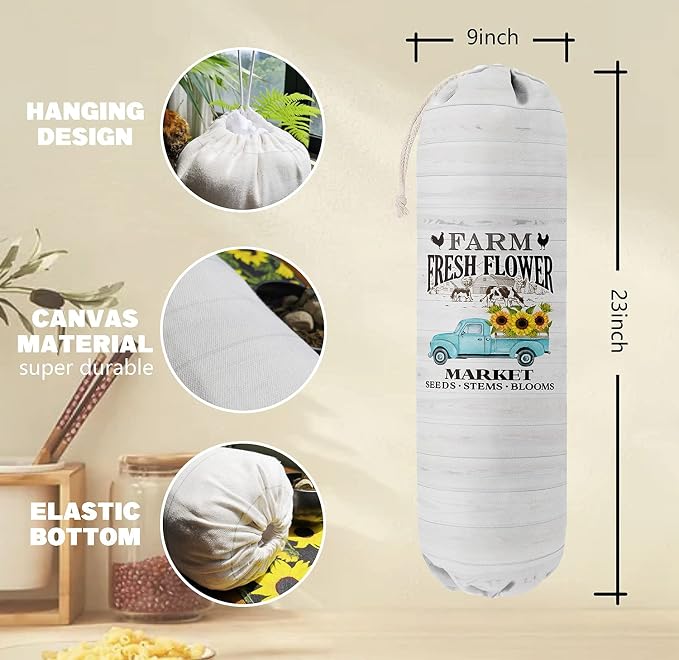 Grocery Bags Holder Organizer for Shopping Bags，Wall Mount Plastic Bags Storage - Image 3