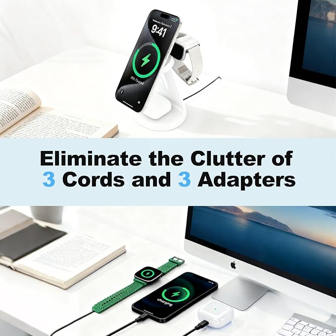 3-in-1 Charging Station Magnetic Wireless Charger Dock Compatible - Image 5