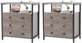 3 Wooden Drawers Nightstand, 27 Inch Wide Night Stand Set 2 by Edbuosy