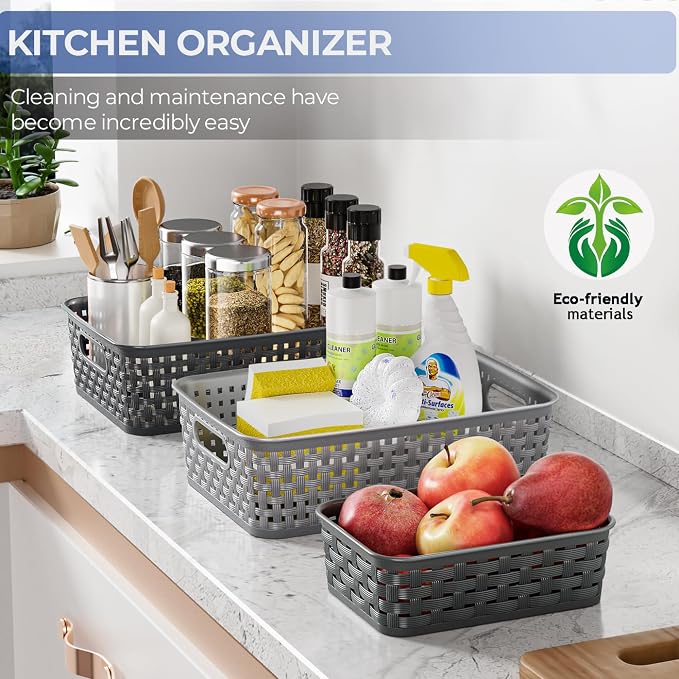 12 Pack Plastic Storage Baskets, Small Baskets - Image 2