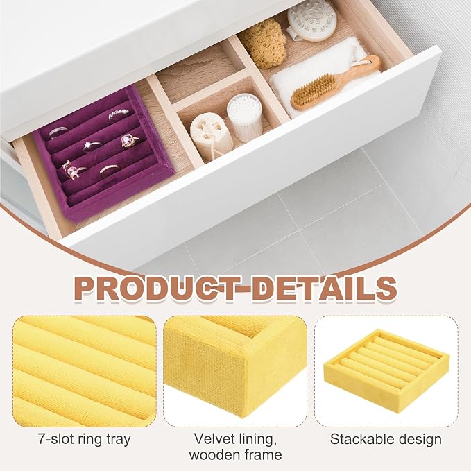 uxcell Stackable Jewelry Storage Tray, Jewelry Tray Drawer Organizer, Small - Image 3
