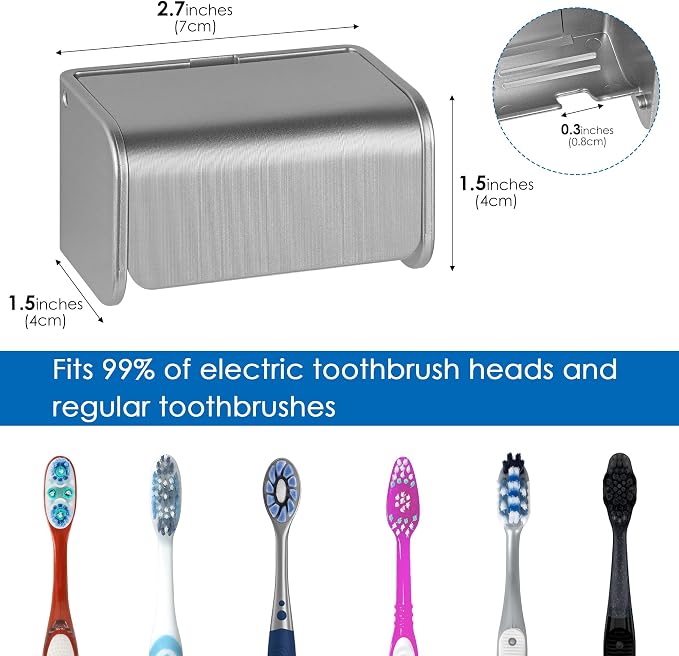 2 PCS Toothbrush Holder Wall Mounted - Image 4