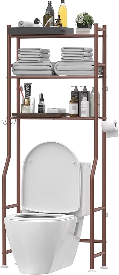 3-Tier Over The Toilet Storage, Freestanding Metal Bathroom Shelves by LivilordBrand